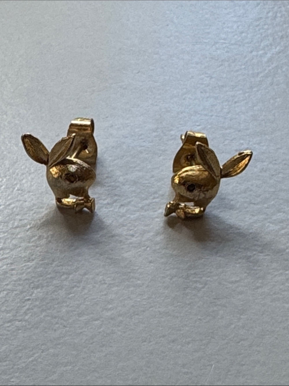 Vintage Gold Tone Playboy Bunny Earrings